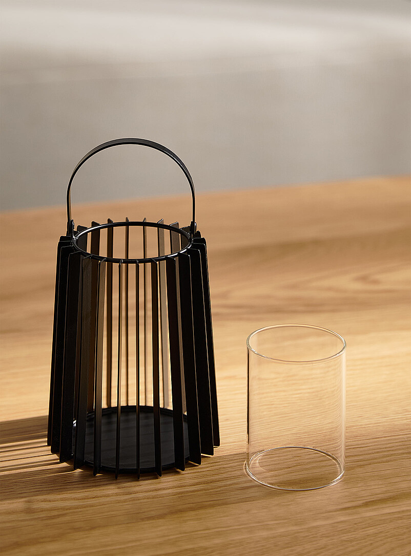 Simons Maison: La lanterne grillag&eacute;e m&eacute;tal peint Noir