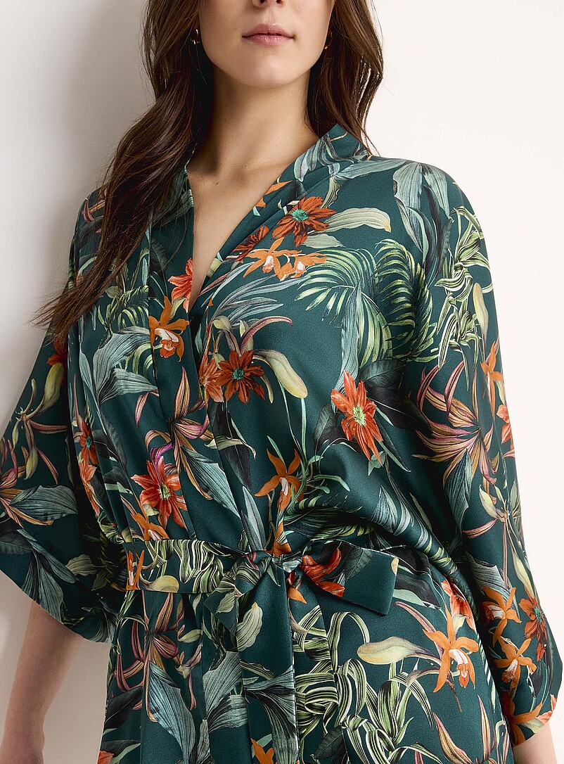 Tropical escape silk robe product image 2