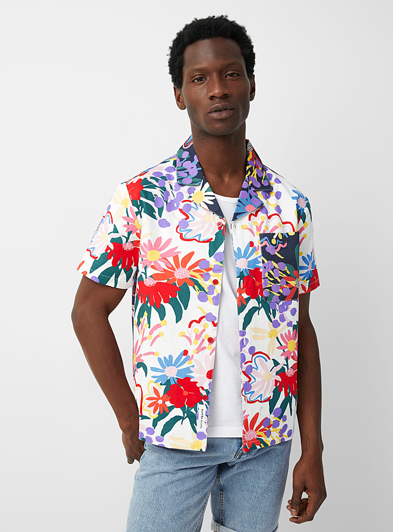 Native Youth Assorted Vibrant flower camp shirt for men