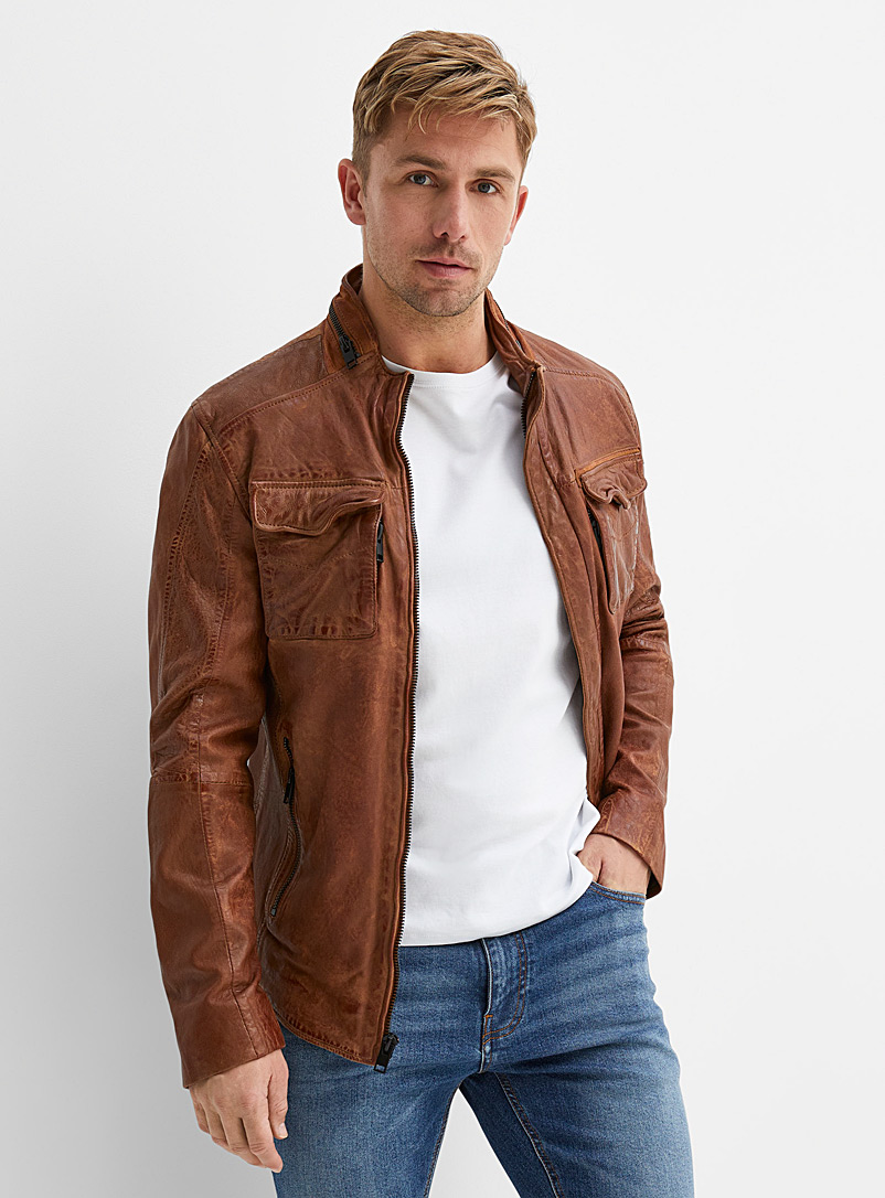 Le 31 Honey Vintage leather jacket for men