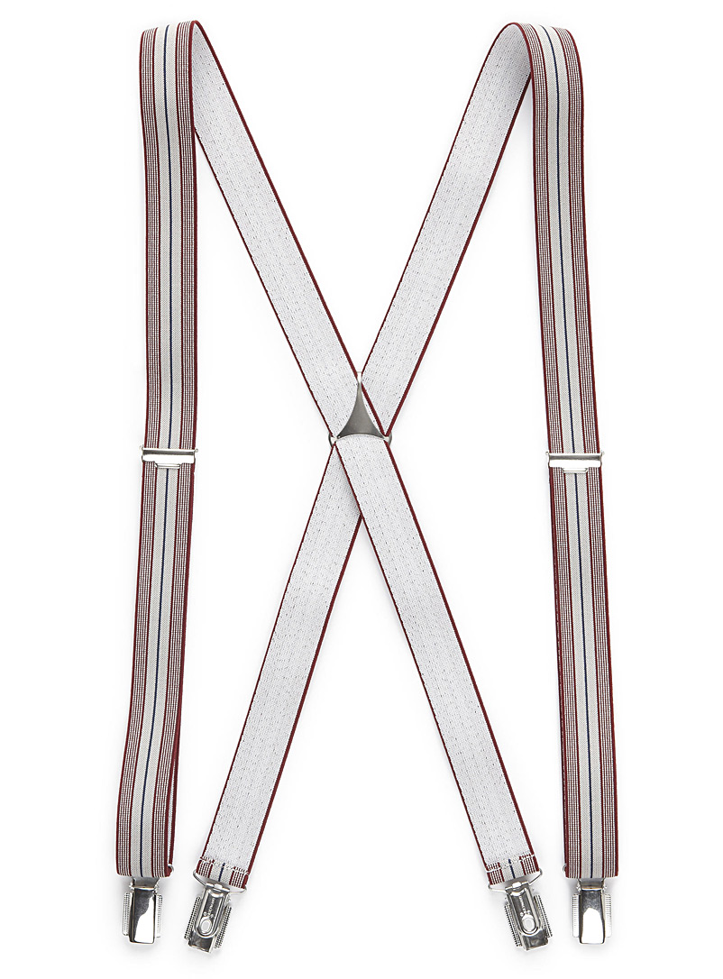 Le 31 Red Striped suspenders for men