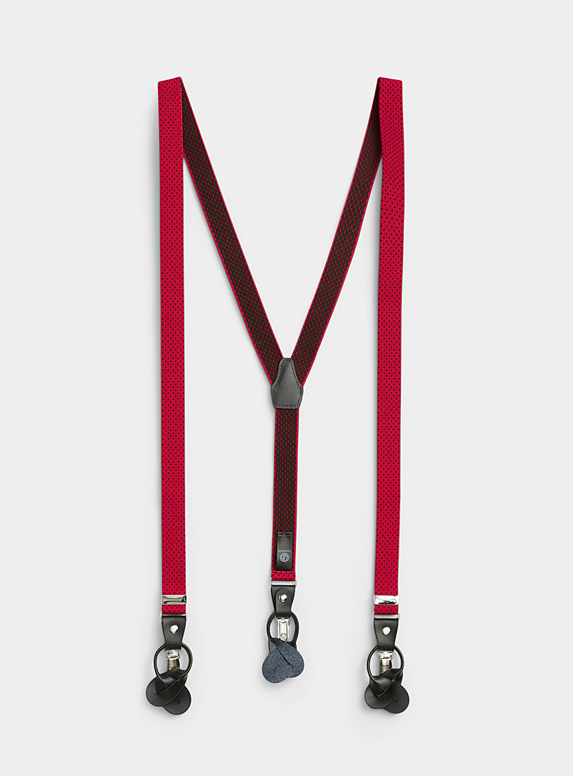 Lindenmann Red Polka dot suspenders for men