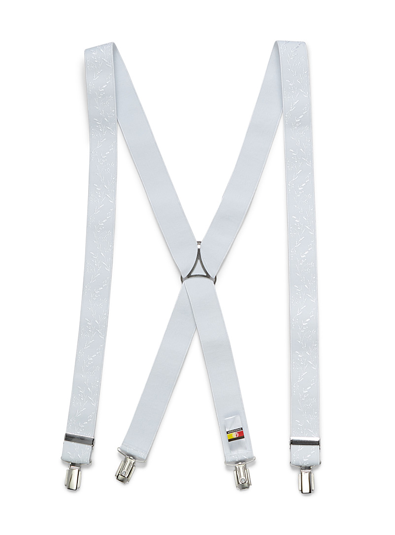 Lindenmann White Floral suspenders for men