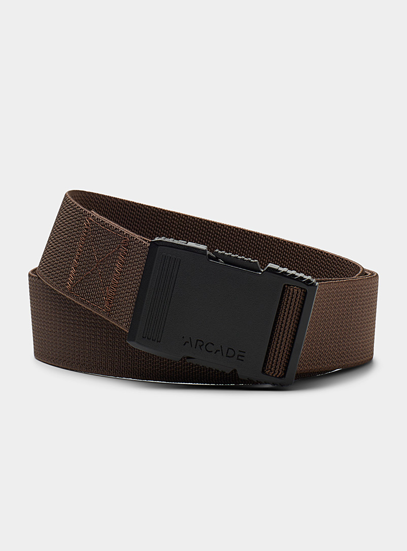 Arcade Brown Hardware woven belt for men