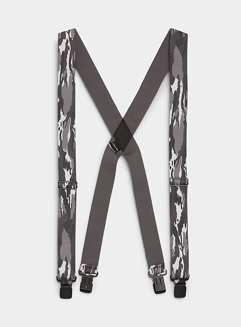 Arcade White Jessup camo suspenders for men