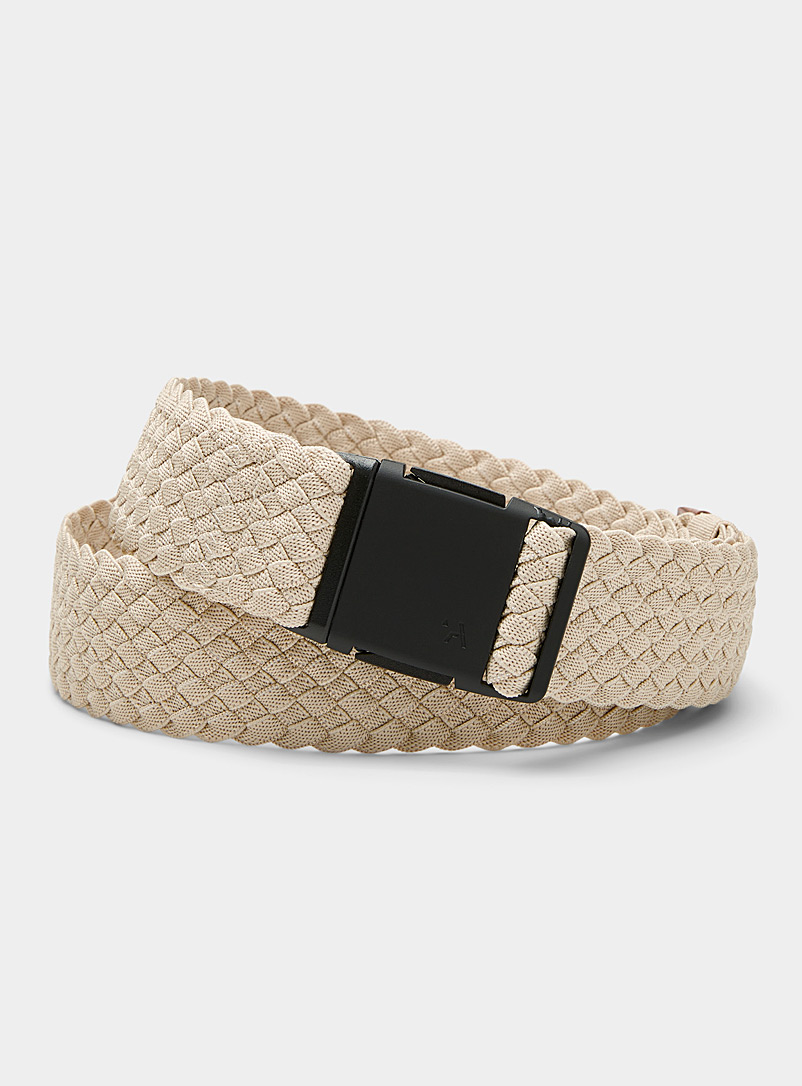 Arcade Ivory/Cream Beige Futureweave braided belt for men