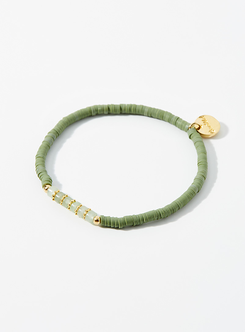 Creatival: Le bracelet pierres naturelles Vert pâle-lime pour femme
