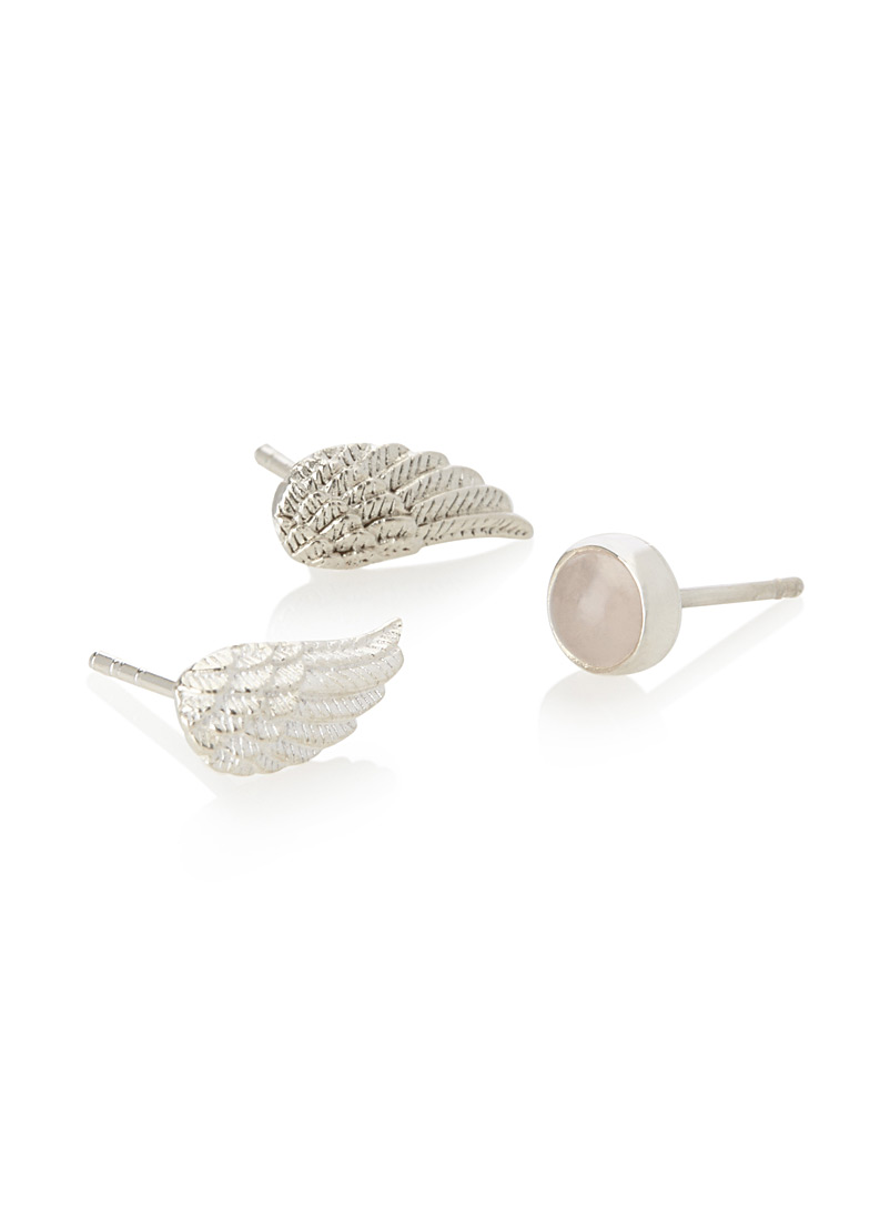 Boucles D'oreilles 81stgeneration - Argent Sterling 925 Et Nacre - Style Maori Hei Matau - Neuf Avec étiquettes