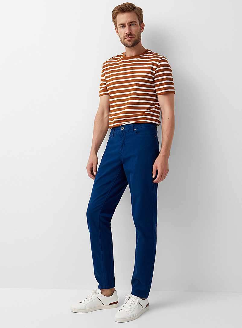 Le 31 Blue Stretch organic cotton 5-pocket pant Stockholm fit - Slim for men