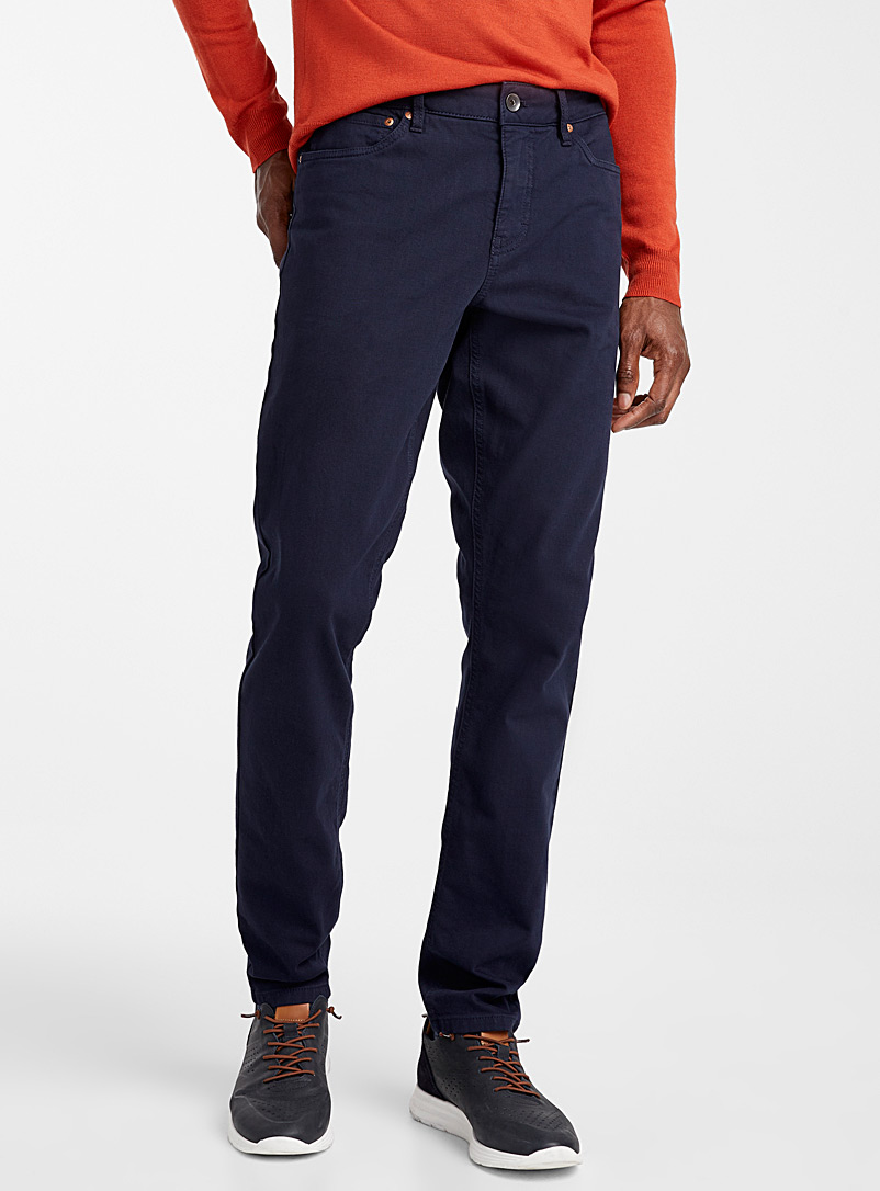 Le 31: Le pantalon 5 poches coton bio extensible Coupe Stockholm - étroite Bleu foncé pour homme