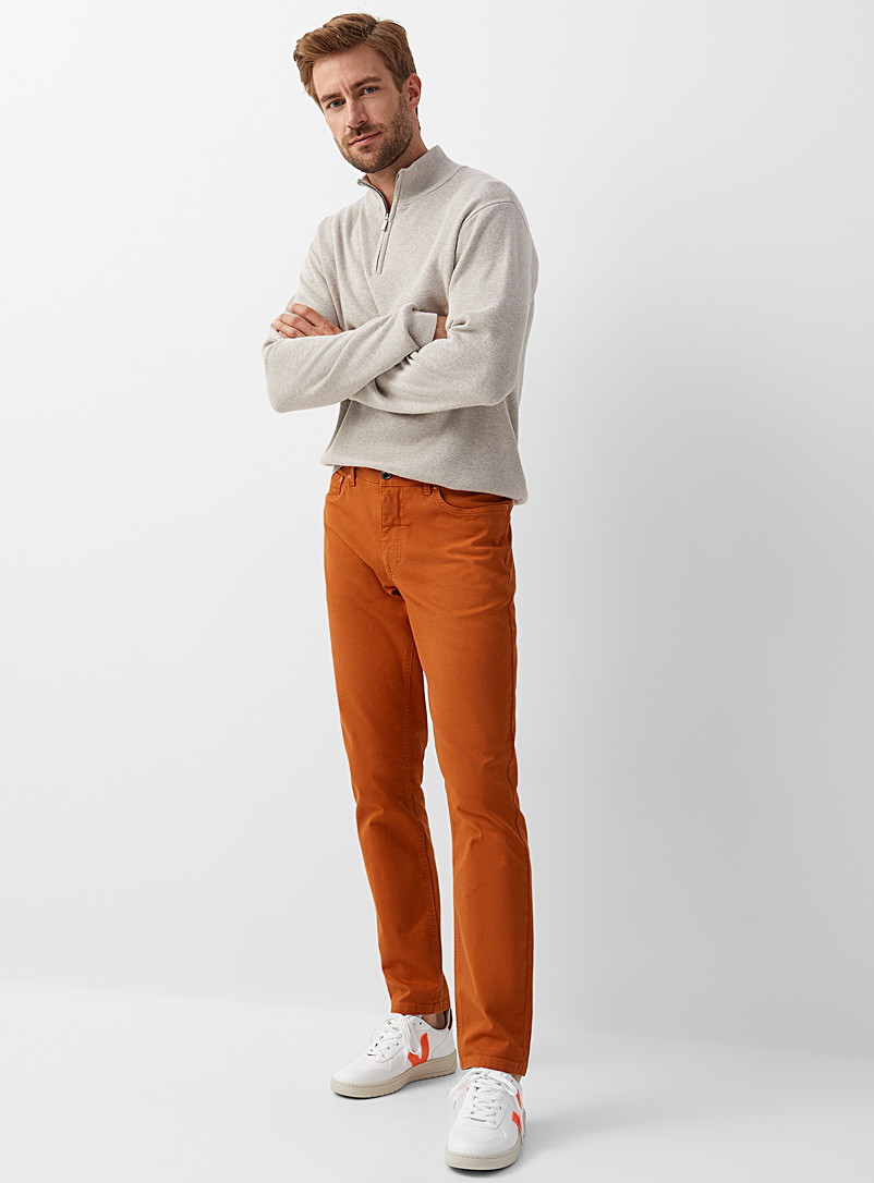 Le 31 Orange Stretch organic cotton 5-pocket pant Stockholm fit - Slim for men