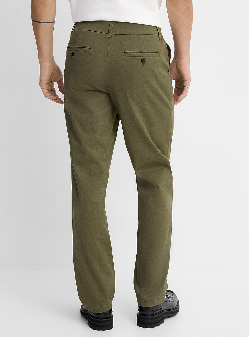 Le 31: Le chino extensible <b>Coupe London - Droite &eacute;troite</b> Vert irlandais - &Eacute;meraude pour homme