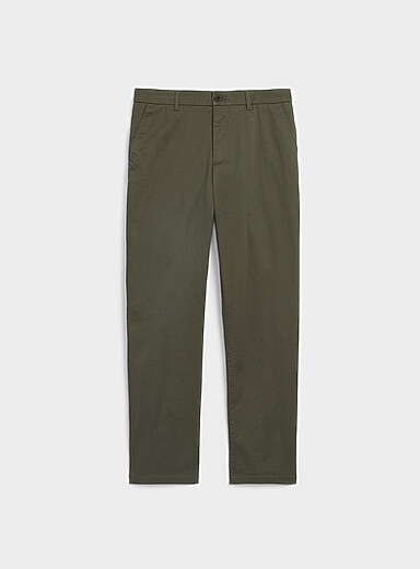 Le 31 Khaki Stretch chinos <b>London fit - Slim straight</b> for men