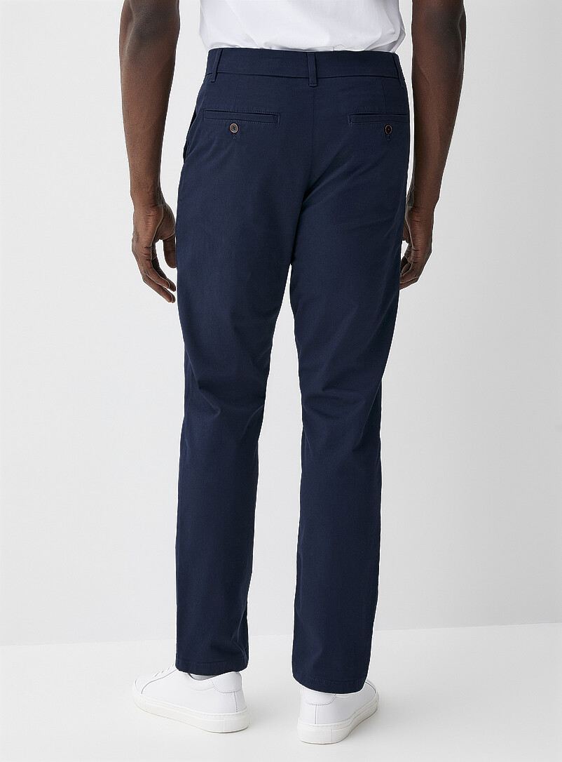 Le 31: Le chino extensible <b>Coupe London - Droite &eacute;troite</b> Bleu marine - Bleu nuit pour homme