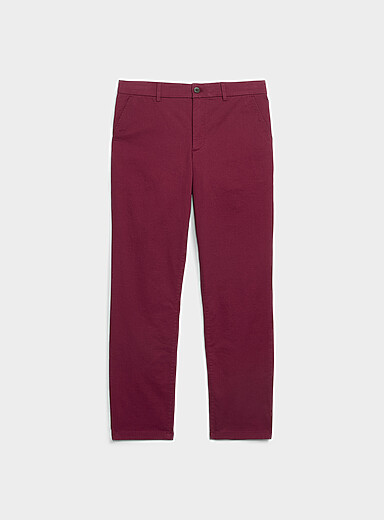 Le 31 Ruby/Vermilion Stretch chinos <b>London fit - Slim straight</b> for men