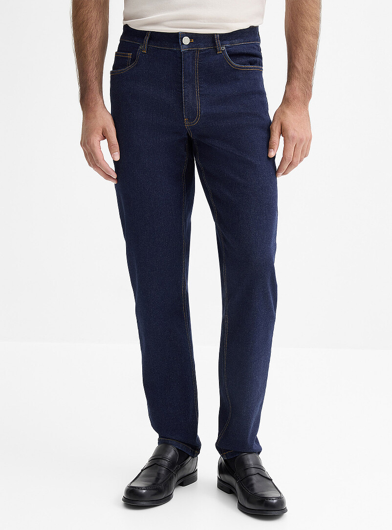 Le 31: Le jean bleu sombre &eacute;pur&eacute; <b>Coupe Stockholm - &Eacute;troite</b> Bleu pour homme