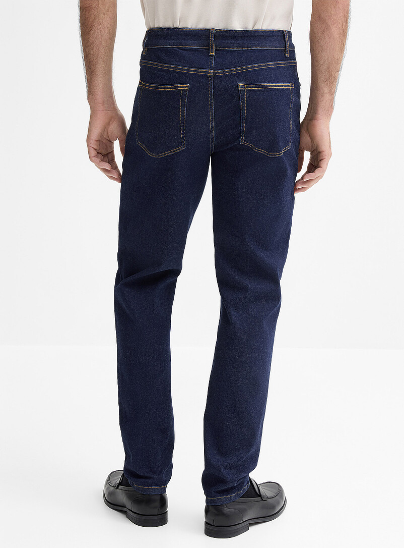 Le 31: Le jean bleu sombre &eacute;pur&eacute; <b>Coupe Stockholm - &Eacute;troite</b> Bleu pour homme