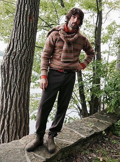 Le 31 Chocolate/Espresso Stretch twill 5-pocket pant <b>Amsterdam fit - Relaxed & tapered</b> for men