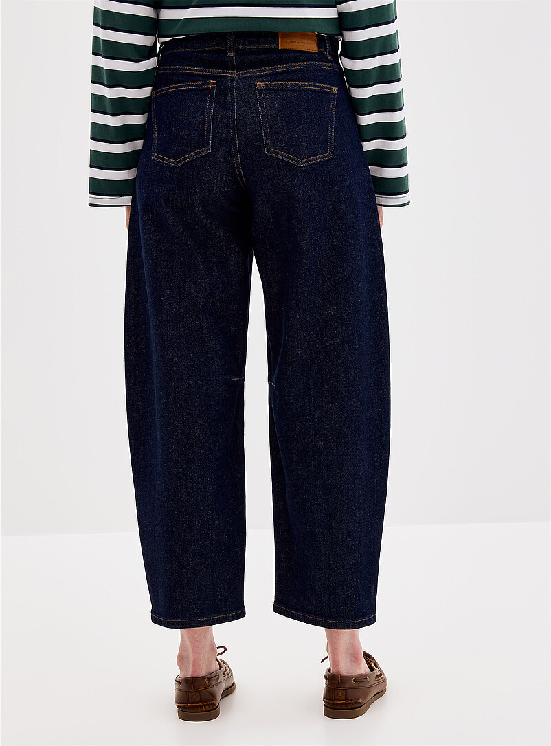 Solid navy jean Fit: Barrel leg, high rise product image 3
