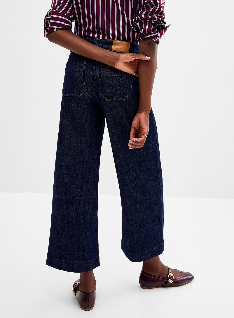 Patch-pocket dark indigo jean Fit: Wide leg, mid rise product image 3