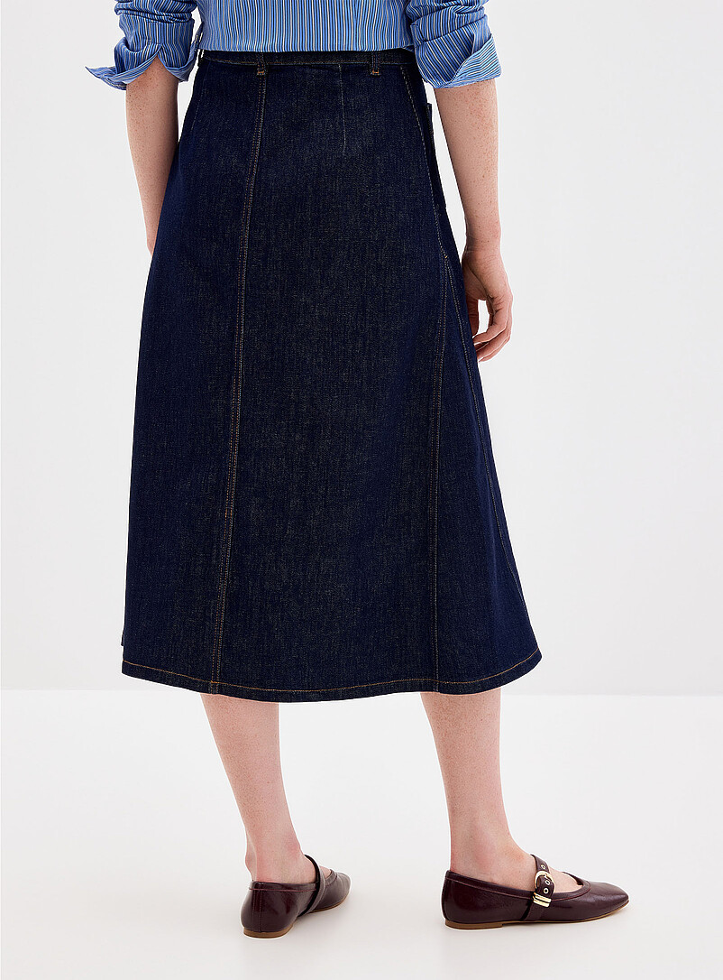 Chic denim flared maxi skirt product image 3