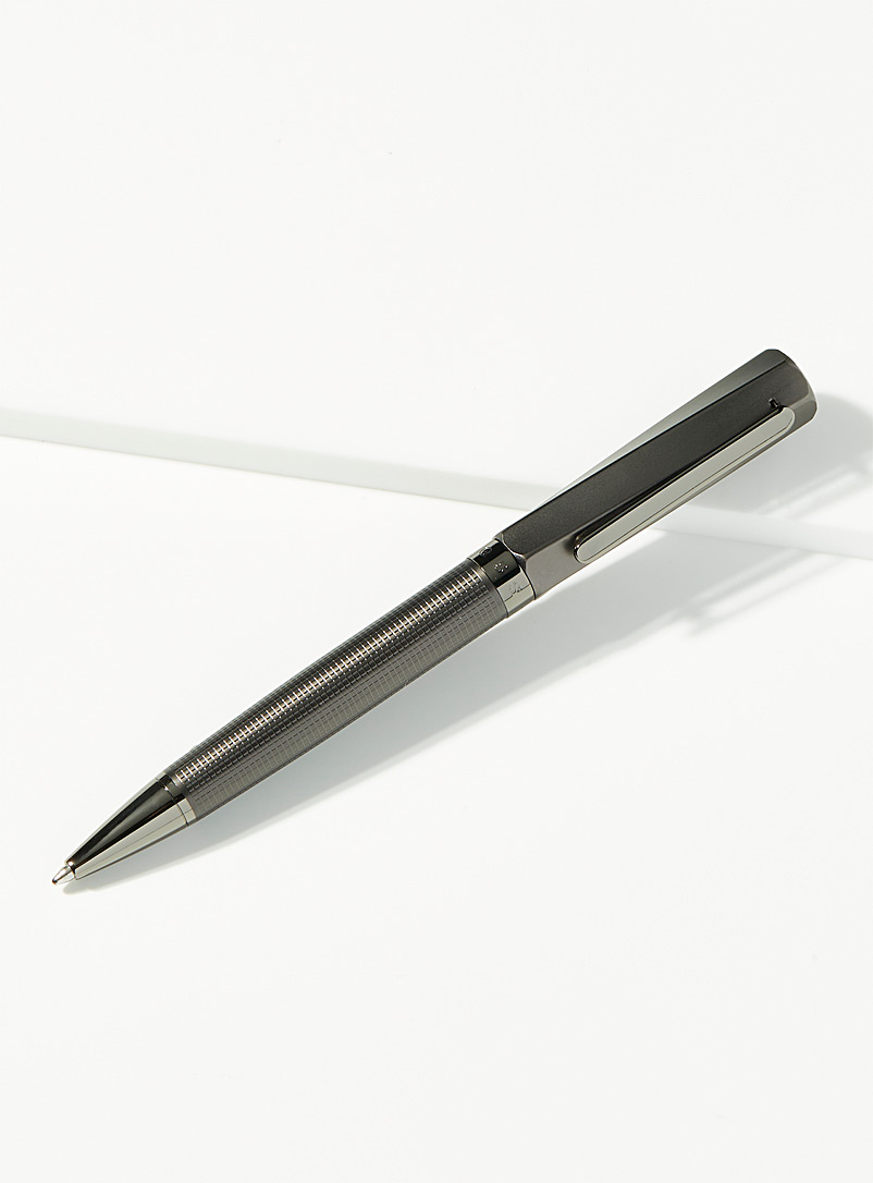 HUGO Silver Twist gunmetal ballpoint pen for men