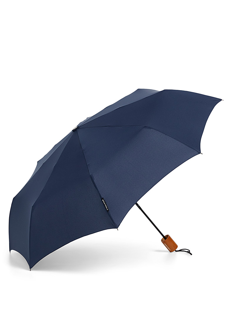 Westerly Marine Blue Wood handle solid umbrella for men