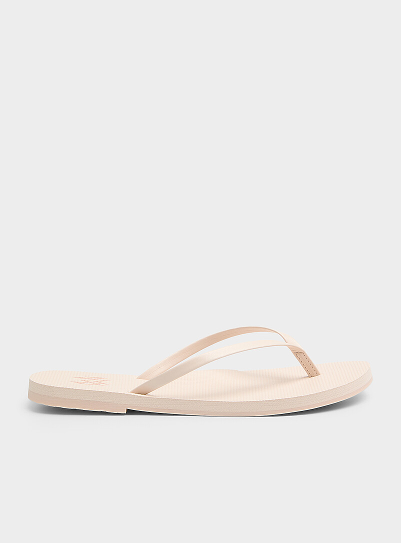 Malvados: La sandale de plage minimaliste cr&egrave;me Blanc pour femme