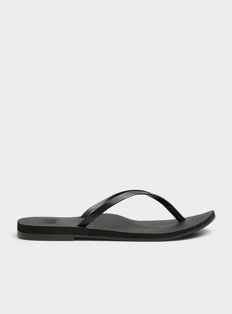 Malvados: La sandale de plage minimaliste noire Femme Noir pour femme