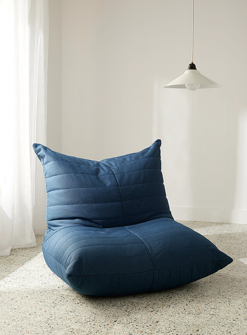 Norka Living: Le fauteuil poire matelassé Bleu
