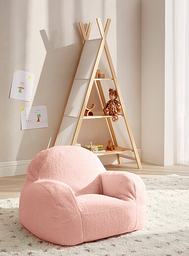Norka Living: Le minifauteuil effet mouton Miel - Chameau