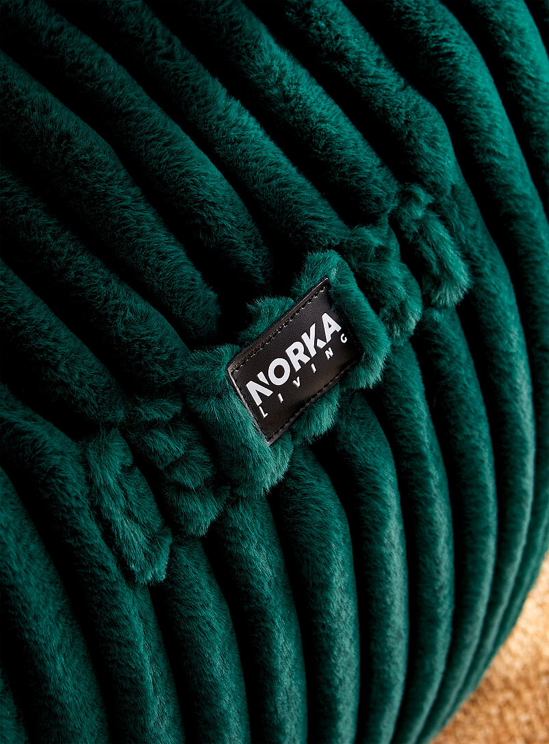 Norka Living: Le fauteuil larges rayures fausse fourrure Brun clair