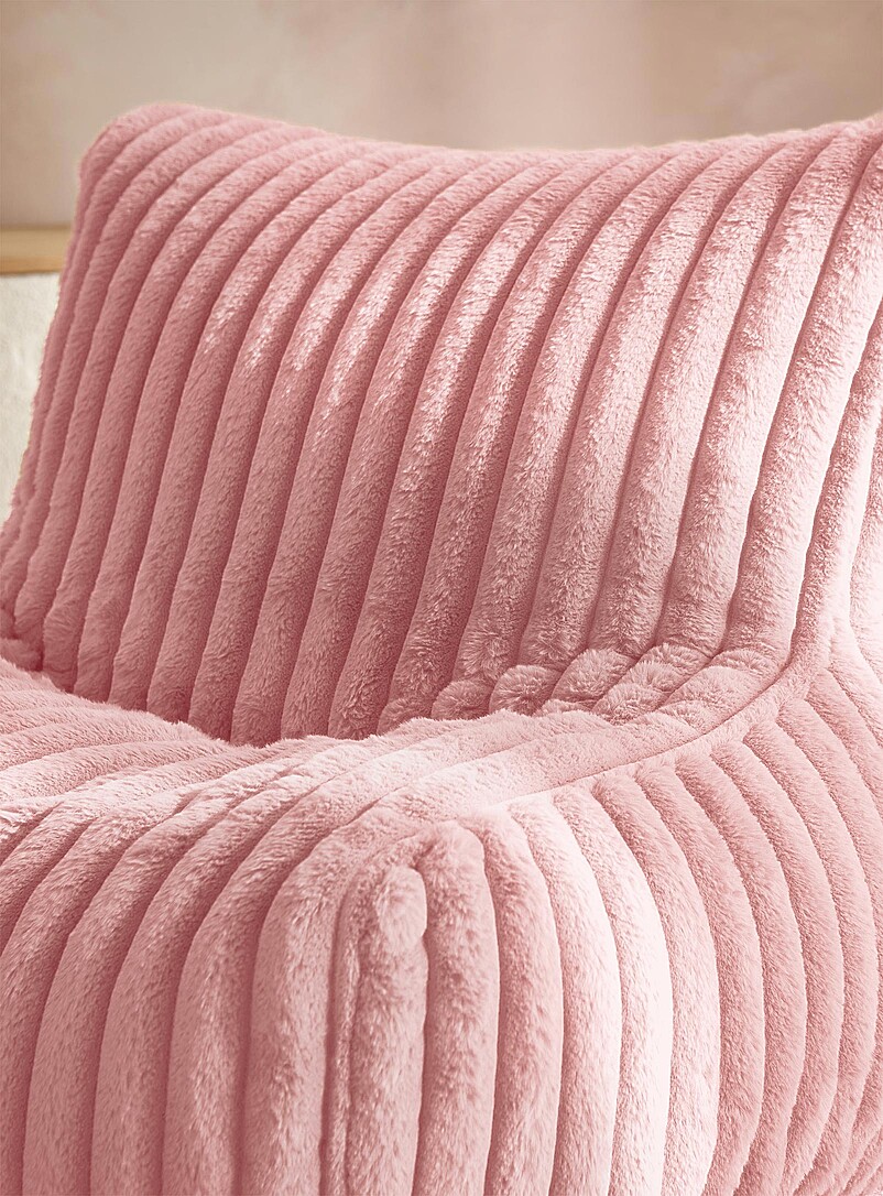 Norka Living: Le fauteuil larges rayures fausse fourrure Brun clair