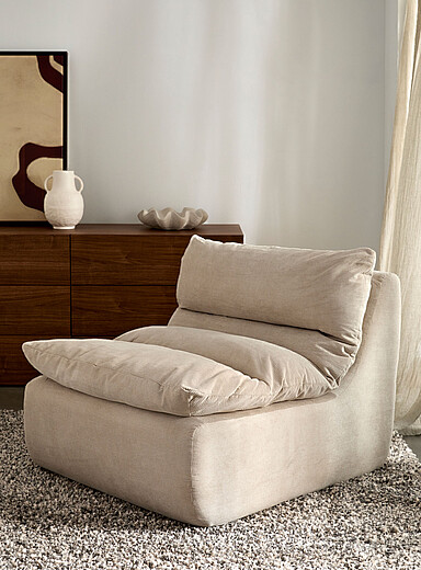 Corduroy high-density foam modular chair