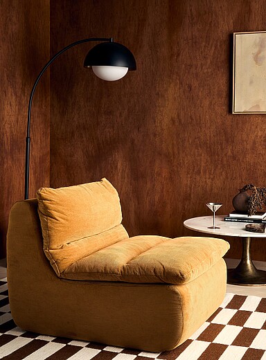 Corduroy high-density foam modular chair