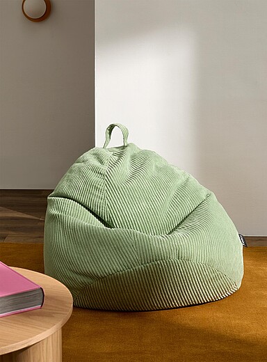 Norka Living Fawn/Tobacco Modern corduroy bean bag chair