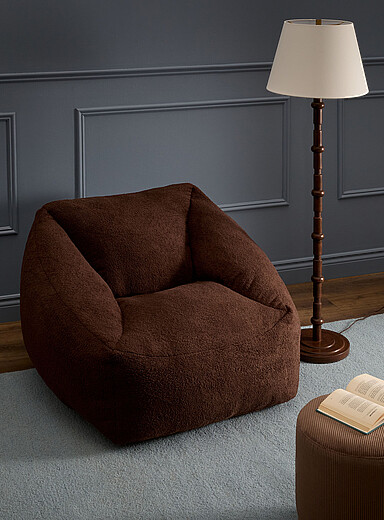 Norka Living Chocolate/Espresso Azure sheepskin-textured pear chair