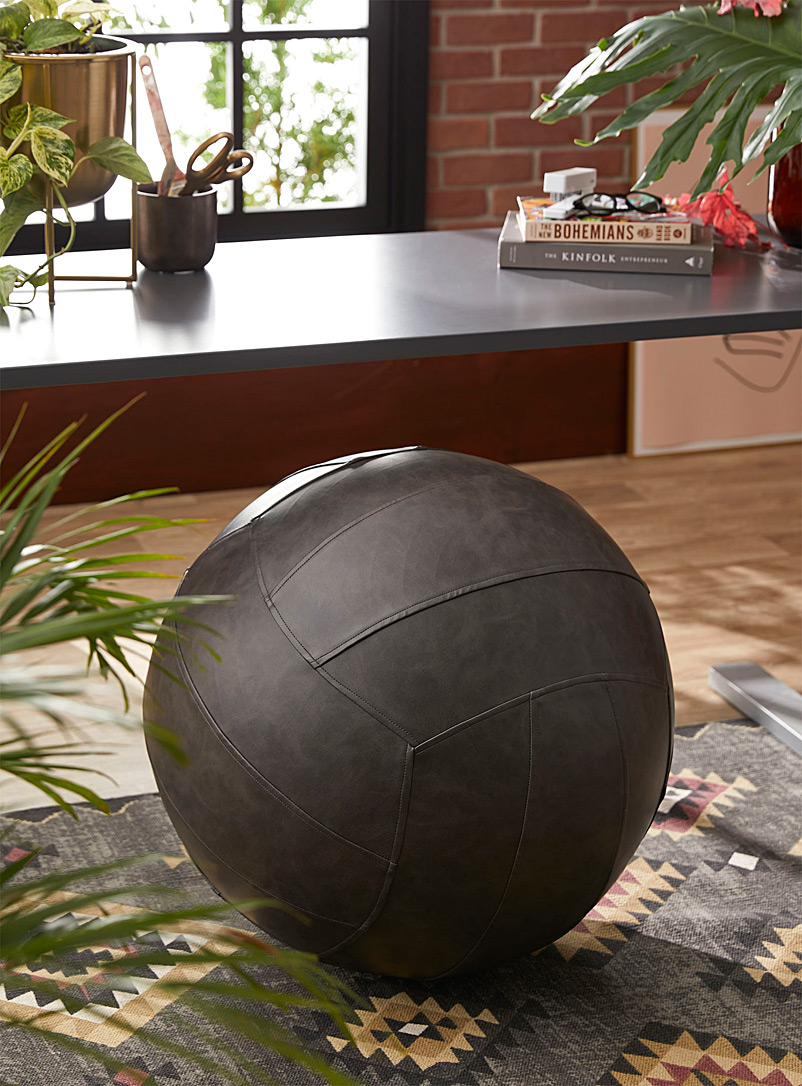 Norka Living Charcoal Multifunctional faux-leather ergonomic ball