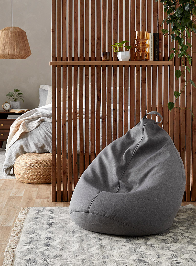 Norka Living Grey Modern canvas beanbag chair