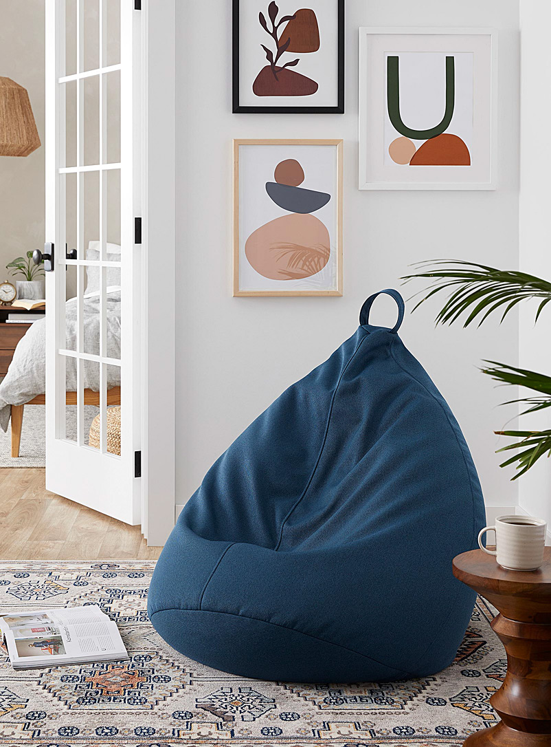 Norka Living Blue Modern canvas beanbag chair