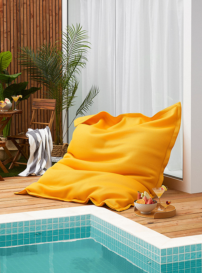 Norka Living Golden Yellow Floating beanbag chair for the pool