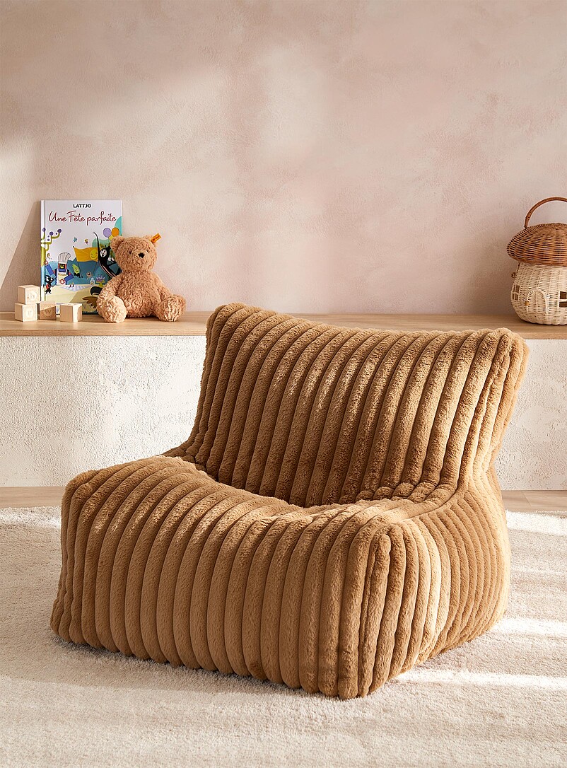 Faux-Fur Wide Stripes Chair