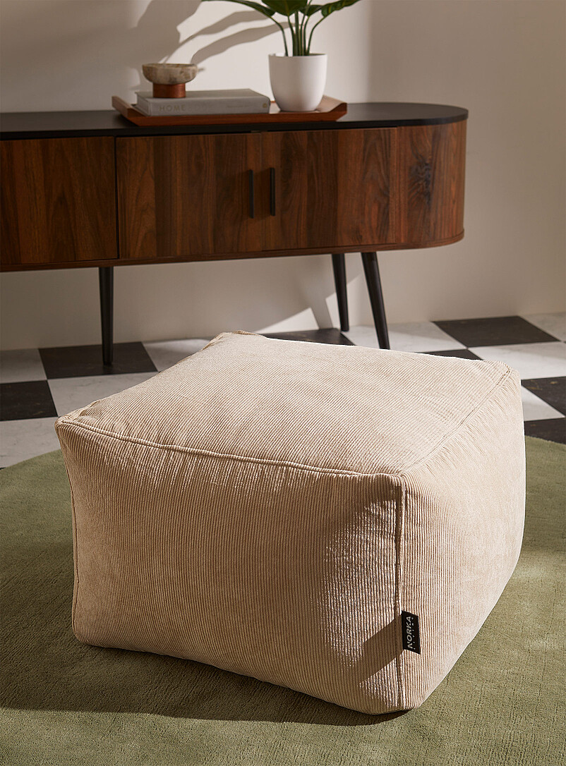 Corduroy square pouf product image (primary)