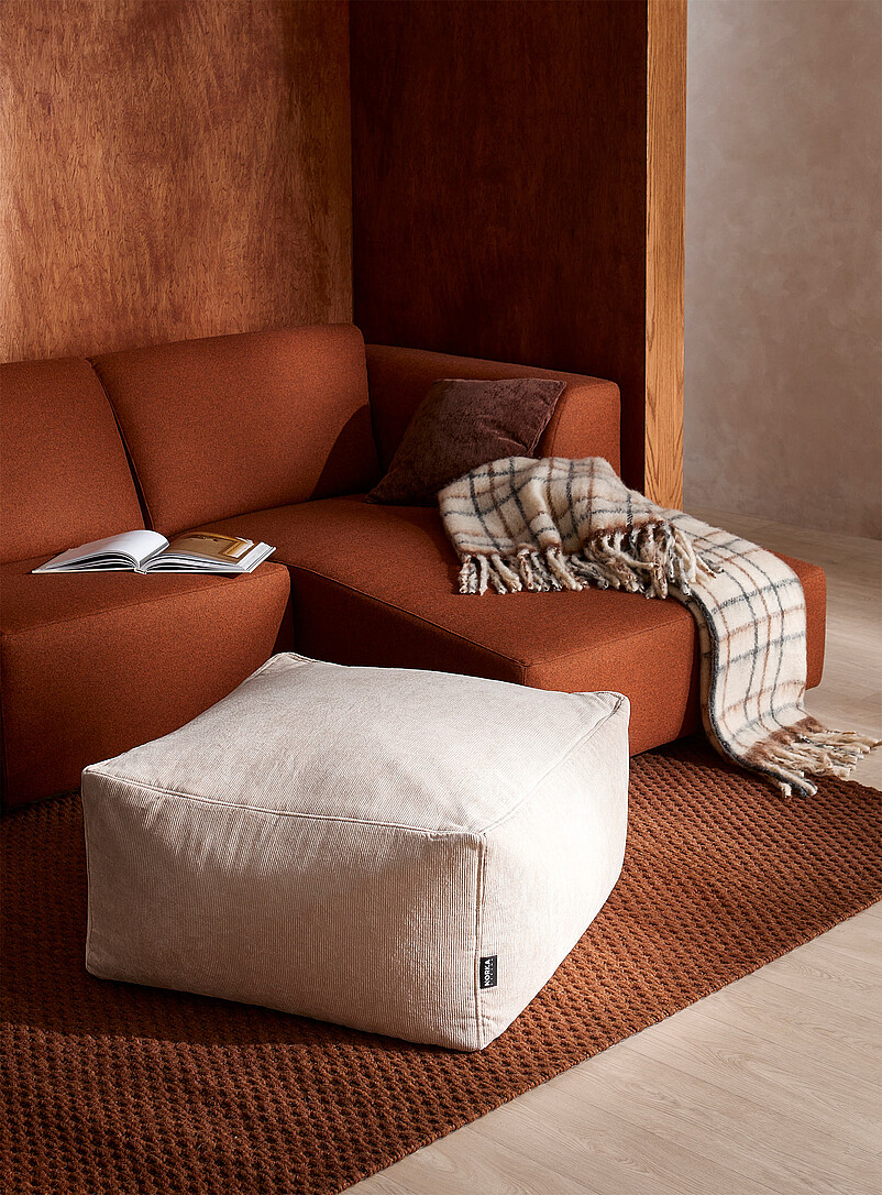 Corduroy Oversized Square Pouf