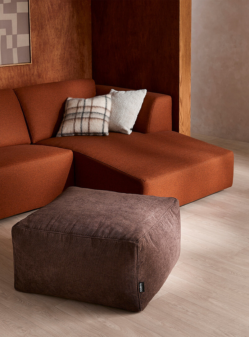 Corduroy Oversized Square Pouf