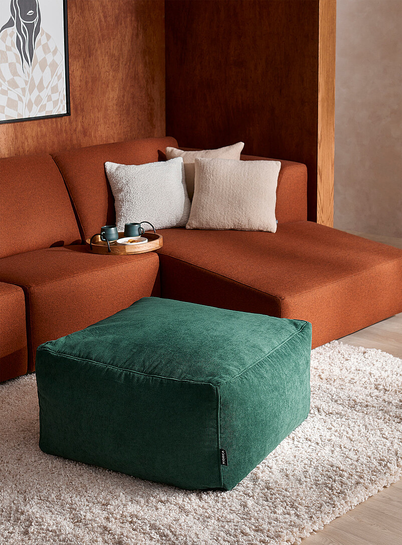 Corduroy oversized square pouf product image (primary)