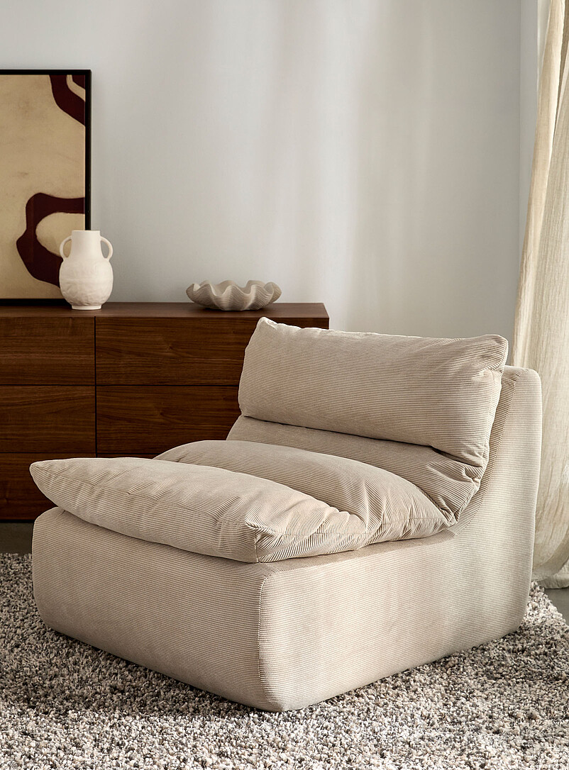 Corduroy High-Density Foam Modular Chair