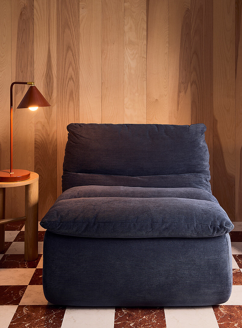 Corduroy high-density foam modular chair product image (primary)