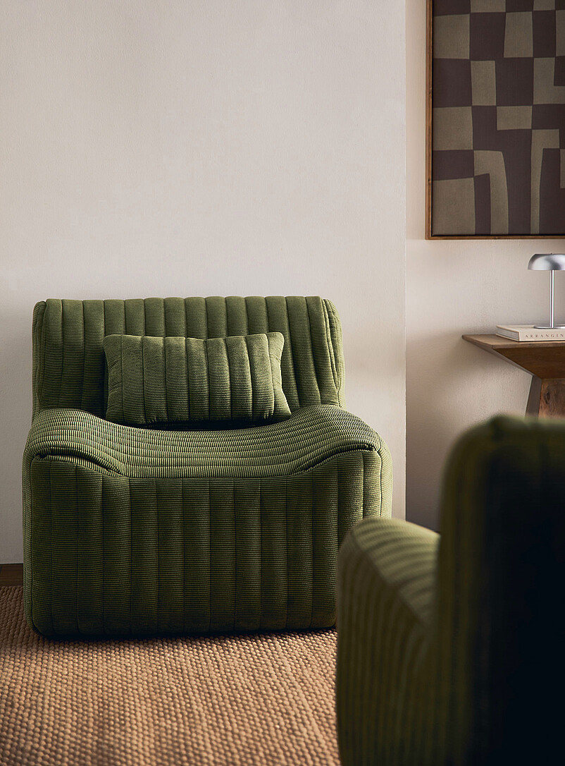 Quilted Corduroy High-Density Foam Modular Chair