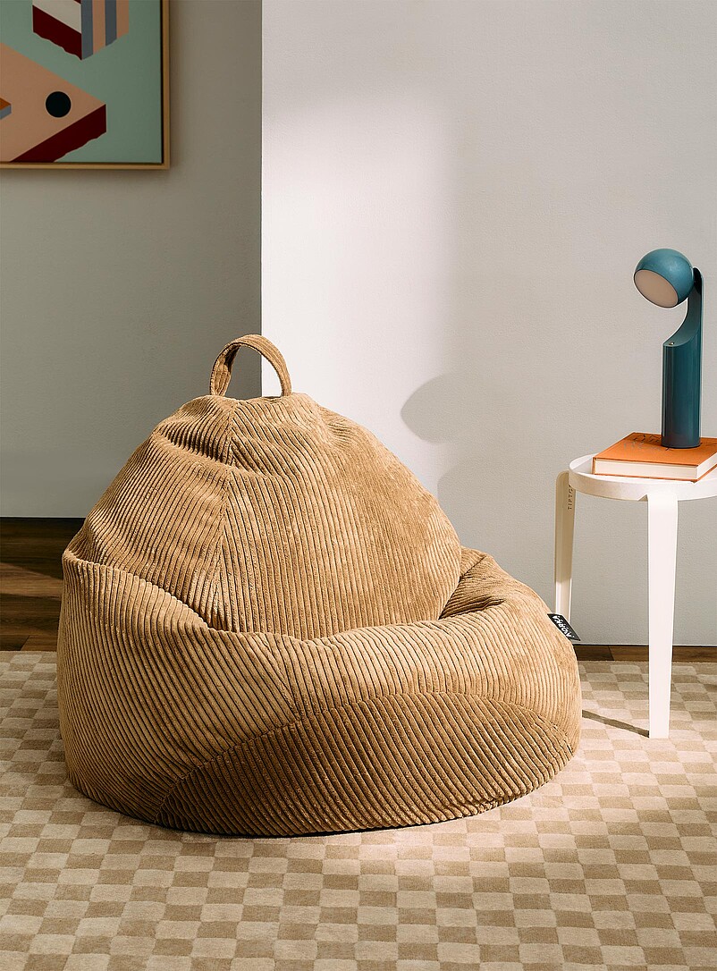 Modern corduroy bean bag chair product image (primary)